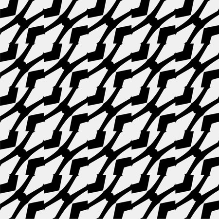 Background with abstract shapes. Black and white texture. Seamless monochrome repeating pattern for...
