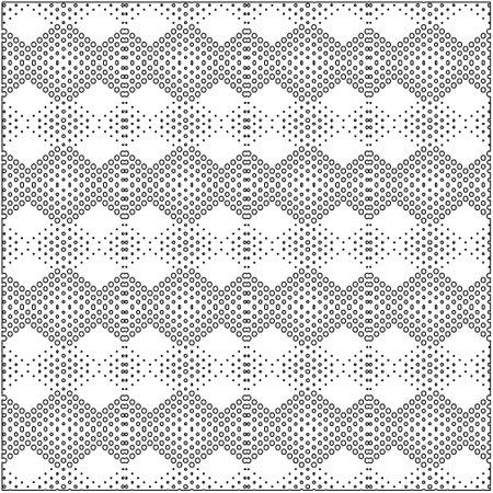 Abstract pattern with symmetrical elements. Modern stylish abstract texture. Repeating geometric tiles from striped elements. Black and white pattern.のイラスト素材