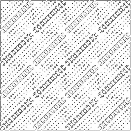 Abstract pattern with symmetrical elements. Modern stylish abstract texture. Repeating geometric tiles from striped elements. Black and white pattern.のイラスト素材