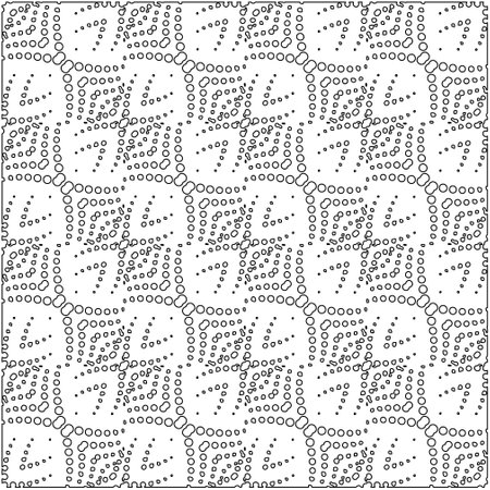 Abstract pattern with symmetrical elements. Modern stylish abstract texture. Repeating geometric tiles from striped elements. Black and white pattern.のイラスト素材