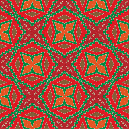 Abstract ethnic rug ornamental seamless pattern. Perfect for fashion, textile design, cute themed fabric, on wall paper, wrapping paper and home decor.のイラスト素材