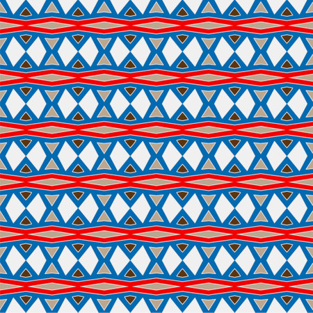 Abstract ethnic rug ornamental seamless pattern. Perfect for fashion, textile design, cute themed fabric, on wall paper, wrapping paper and home decor.のイラスト素材