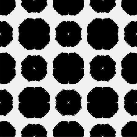 geometric pattern. Seamless background with abstract shapes. black and white wallpaper. Abstract background with Repeating pattern for decor, textile and fabric.のイラスト素材