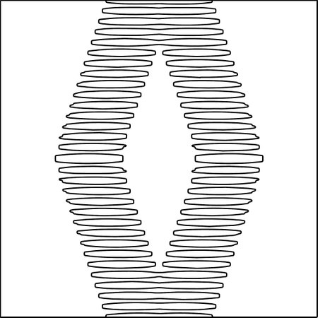 Modern stylish abstract texture. Geometric shapes from striped elements. Black and white pattern.のイラスト素材