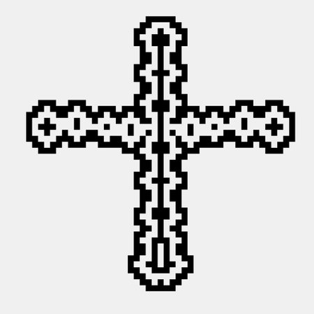 Cross with black and white geometric patterns.のイラスト素材
