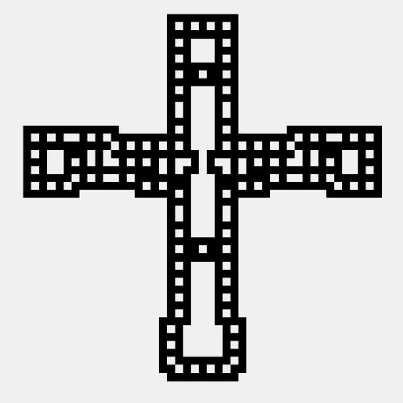 Cross with black and white geometric patterns.のイラスト素材