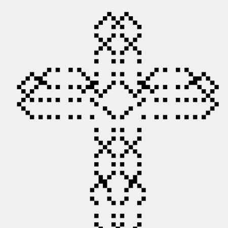 Cross with black and white geometric patterns.のイラスト素材