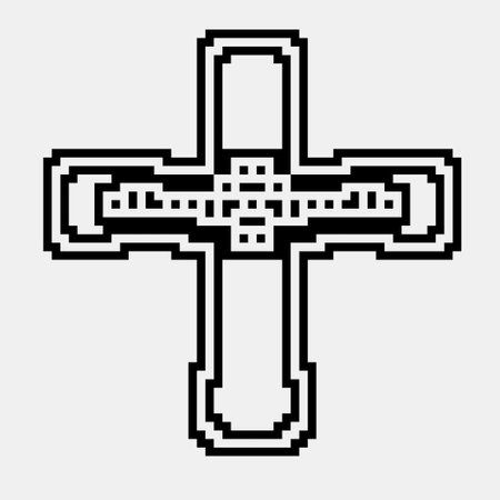 Cross with black and white geometric patterns.のイラスト素材