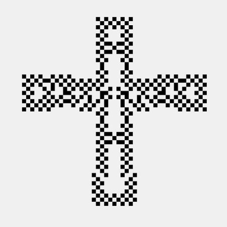 Cross with black and white geometric patterns.のイラスト素材