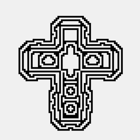 Cross with black and white geometric patterns.のイラスト素材