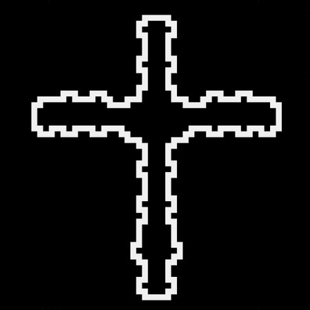 Cross with black and white geometric patterns.のイラスト素材