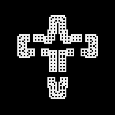 Cross with black and white geometric patterns.のイラスト素材