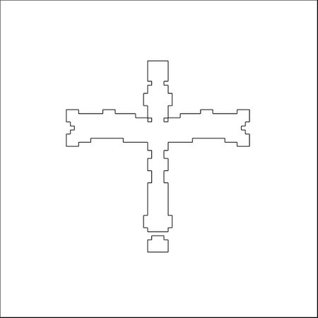 Cross with black and white geometric patterns. line art.のイラスト素材