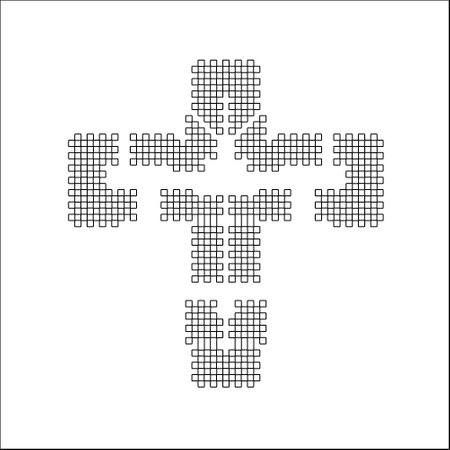 Cross with black and white geometric patterns. line art.のイラスト素材