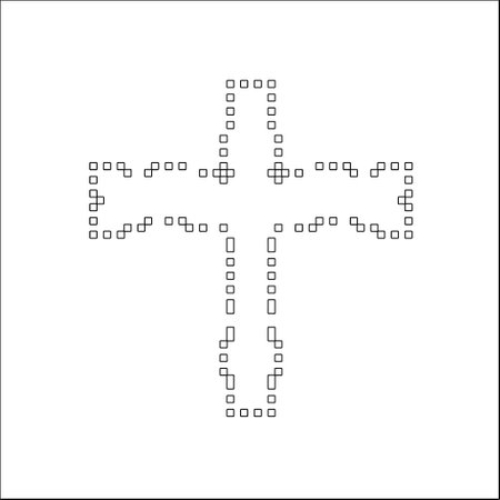 Cross with black and white geometric patterns. line art.のイラスト素材