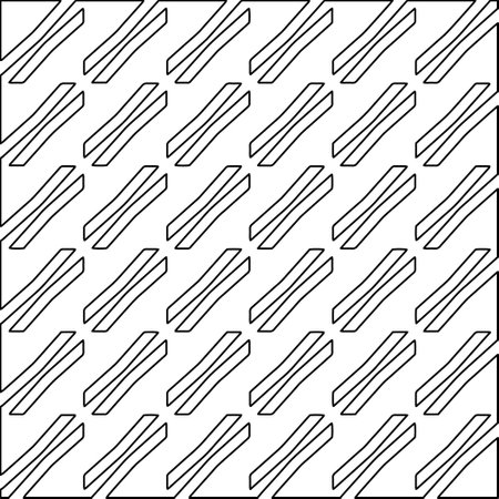 Stylish texture with figures from lines. Diagonal pattern.Abstract texture for textile, fabric, wallpaper, wrapping paper.Black and white geometric wallpaper.のイラスト素材