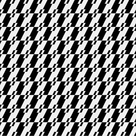 Vector pattern in geometric ornamental style. Black and white color.Seamless repeat pattern.Simple geo all over print block for apparel textile, ladies dress, fashion garment, digital wall paper.のイラスト素材