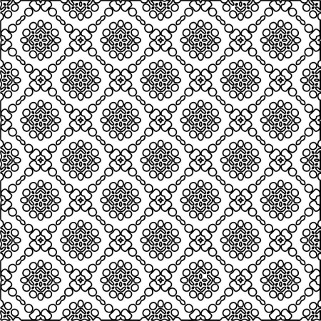 Monochrome ornamental texture with smooth linear shapes, zigzag lines, lace pattern. black and white pattern for web page, textures, card, poster, fabric, textile.のイラスト素材
