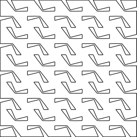 Monochrome ornamental texture with smooth linear shapes, zigzag lines, lace pattern. black and white pattern for web page, textures, card, poster, fabric, textile.のイラスト素材