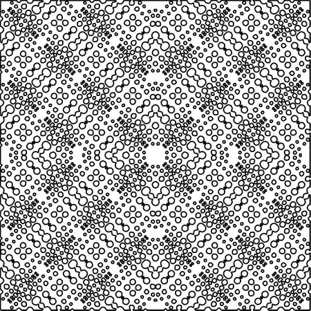 Stylish texture with figures from lines. Abstract geometric black and white pattern for web page, textures, card, poster, fabric, textile. Monochrome graphic repeating design.のイラスト素材