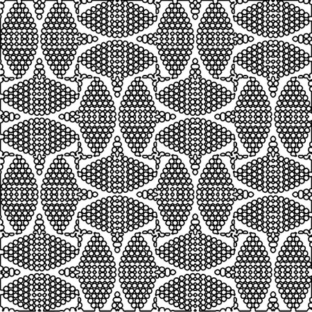 Stylish texture with figures from lines. Abstract geometric black and white pattern for web page, textures, card, poster, fabric, textile. Monochrome graphic repeating design.のイラスト素材