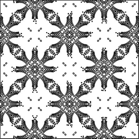 Stylish texture with figures from lines. Abstract geometric black and white pattern for web page, textures, card, poster, fabric, textile. Monochrome graphic repeating design.のイラスト素材