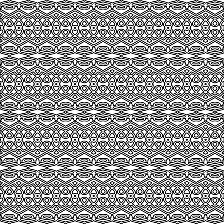 Texture with figures from lines. Black and white pattern for web page, textures, card, poster, fabric, textile. Monochrome graphic repeating design.のイラスト素材