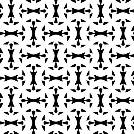 Simple repeating monochrome pattern. Abstract texture for fabric print, card, table cloth, furniture, banner, cover, invitation, decoration, wrapping.seamless repeating pattern. Black and white color.のイラスト素材