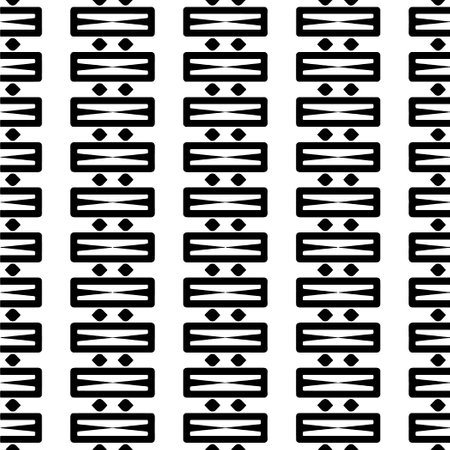 Simple repeating monochrome pattern. Abstract texture for fabric print, card, table cloth, furniture, banner, cover, invitation, decoration, wrapping.seamless repeating pattern. Black and white color.のイラスト素材