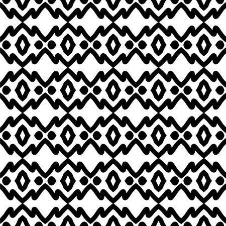 Simple repeating monochrome pattern. Abstract texture for fabric print, card, table cloth, furniture, banner, cover, invitation, decoration, wrapping.seamless repeating pattern. Black and white color.のイラスト素材