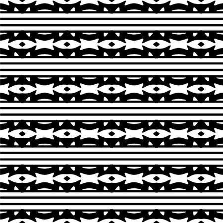Simple repeating monochrome pattern. Abstract texture for fabric print, card, table cloth, furniture, banner, cover, invitation, decoration, wrapping.seamless repeating pattern. Black and white color.のイラスト素材