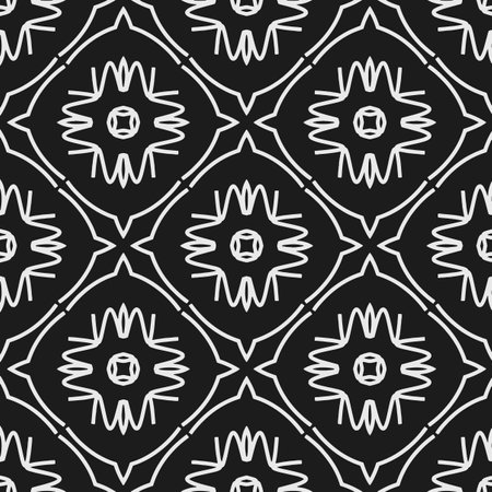 Simple repeating monochrome pattern. Abstract texture for fabric print, card, table cloth, furniture, banner, cover, invitation, decoration, wrapping.seamless repeating pattern. black and white colorのイラスト素材