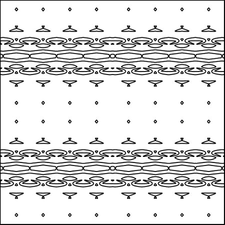 Abstract background with figures from lines. black and white pattern for web page, textures, card, poster, fabric, textile. Monochrome graphic repeating design.のイラスト素材