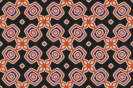 Abstract ethnic rug ornamental seamless pattern.Perfect for fashion, textile design, cute themed fabric, on wall paper, wrapping paper and home decor.の写真素材