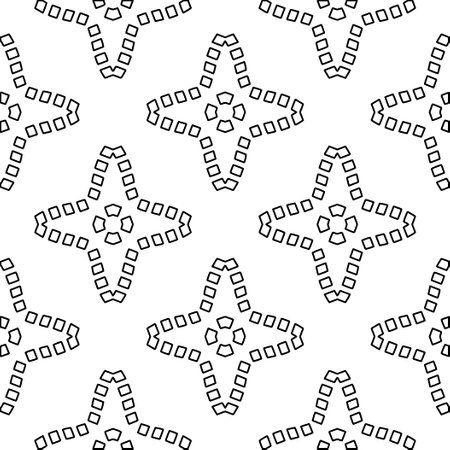 Abstract background with figures from lines. black and white pattern for web page, textures, card, poster, fabric, textile. Monochrome graphic repeating design.のイラスト素材