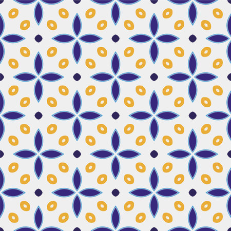 Geometric ornament in ethnic style.Abstract seamless pattern with squares,floral shapes, repeat...