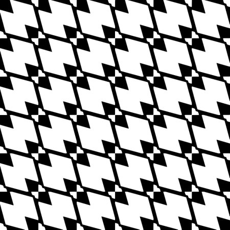 Black and white geometric seamless pattern with abstract shapes. Repeat pattern for fashion, textile...