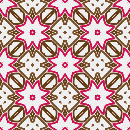Geometric ornament in ethnic style.Seamless pattern with abstract shapes.Repeat design for fashion, textile design, on wall paper, wrapping paper, fabrics and home decor.のイラスト素材