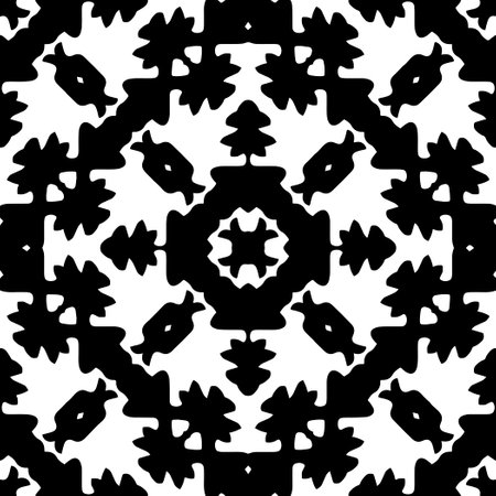 White background with black pattern. Seamless texture for fashion, textile design, on wall paper, wrapping paper, fabrics and home decor. simple repeat pattern.のイラスト素材