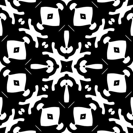 White background with black pattern. Seamless texture for fashion, textile design, on wall paper, wrapping paper, fabrics and home decor. simple repeat pattern.のイラスト素材