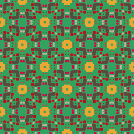 Geometric ornament in ethnic style.Seamless pattern with abstract shapes.Repeat design for fashion, textile design, on wall paper, wrapping paper, fabrics and home decor.のイラスト素材