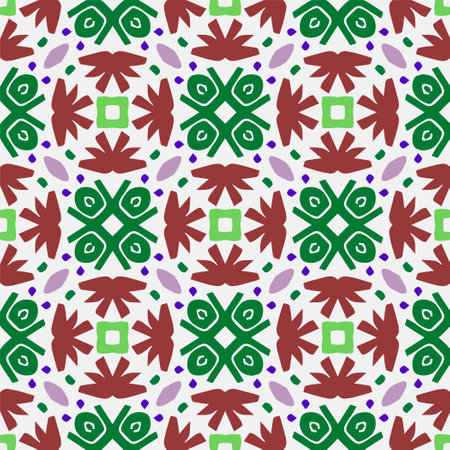 Geometric ornament in ethnic style.Seamless pattern with abstract shapes.Repeat design for fashion, textile design, on wall paper, wrapping paper, fabrics and home decor.のイラスト素材