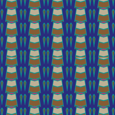 Geometric ornament in ethnic style.Seamless pattern with abstract shapes.Repeat design for fashion, textile design, on wall paper, wrapping paper, fabrics and home decor.のイラスト素材