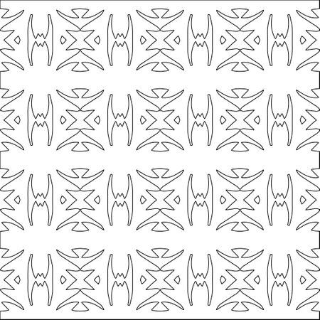 Stylish texture with figures from lines.Abstract geometric black and white pattern for web page, textures, card, poster, fabric, textile. Monochrome graphic repeating design.のイラスト素材