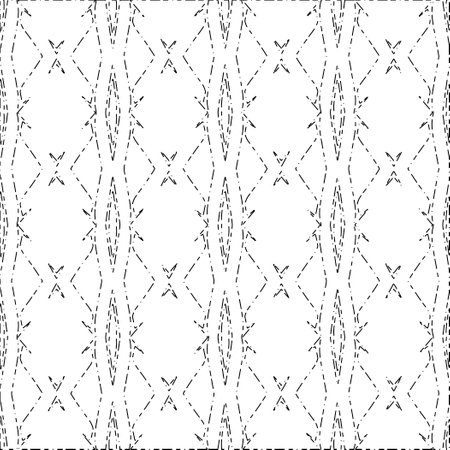 White background with black Dashes lines. Plain background with simple pattern. Black and white color. Abstract background for web page, textures, card, poster, fabric, textile.のイラスト素材