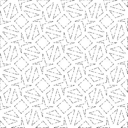 White background with black Dashes lines. Plain background with simple pattern. Black and white color. Abstract background for web page, textures, card, poster, fabric, textile.のイラスト素材
