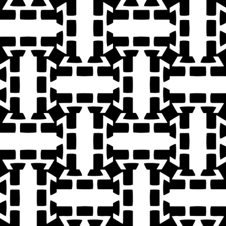 White background with black pattern. Seamless texture for fashion, textile design, on wall paper, wrapping paper, fabrics and home decor. simple repeat pattern.のイラスト素材