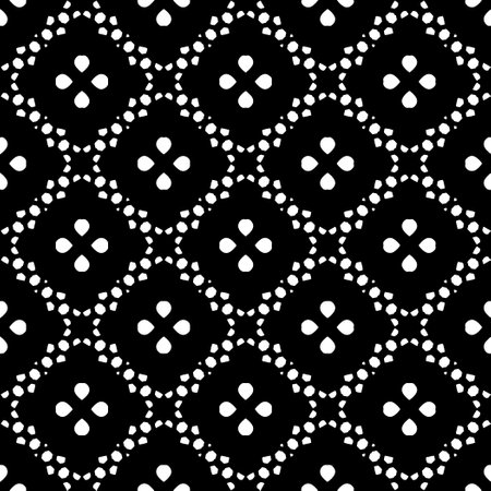 White background with black pattern. Seamless texture for fashion, textile design, on wall paper,...