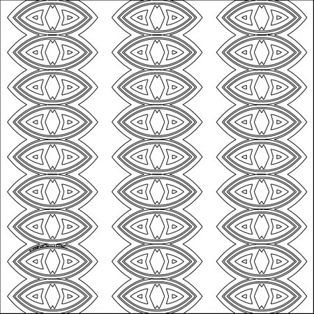 Stylish texture with figures from lines.Abstract geometric black and white pattern for web page, textures, card, poster, fabric, textile. Monochrome graphic repeating design.のイラスト素材