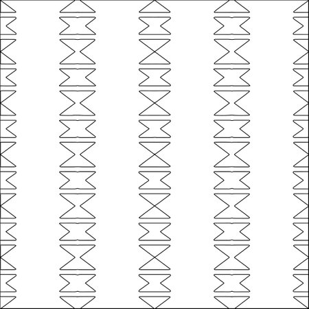 Stylish texture with figures from lines.Abstract geometric black and white pattern for web page, textures, card, poster, fabric, textile. Monochrome graphic repeating design.のイラスト素材